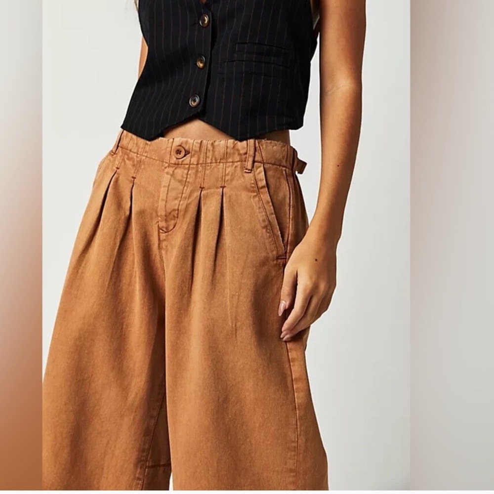 Free People Hard Rain Goucho in Camel, 2, NWOT
